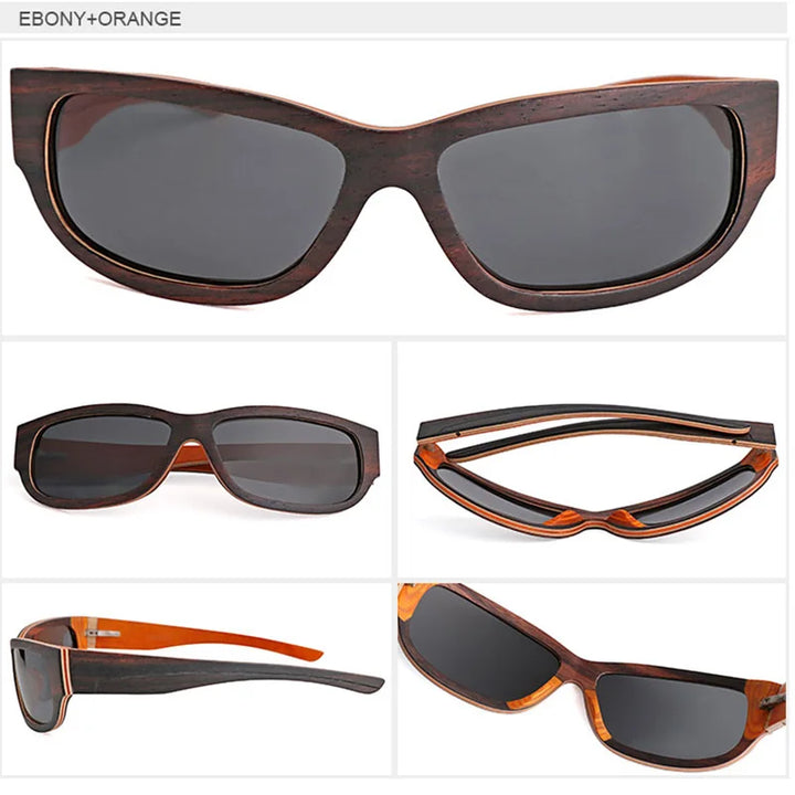 Holz Sonnenbrille für Surfer, Segler, Stand Up Paddler und alle anderen Sportler, Sportbrille aus Holz, Sportsonnenbrille aus Holz