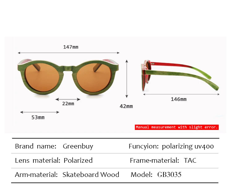 GREEN WAVE – Schwimmende Bambus Sonnenbrille für stilbewusste Wassersportler