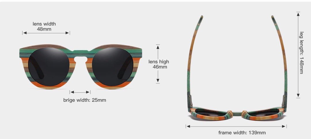 SLIM PANDA – Schwimmende Bambus Sonnenbrille für schmale Gesichtern
