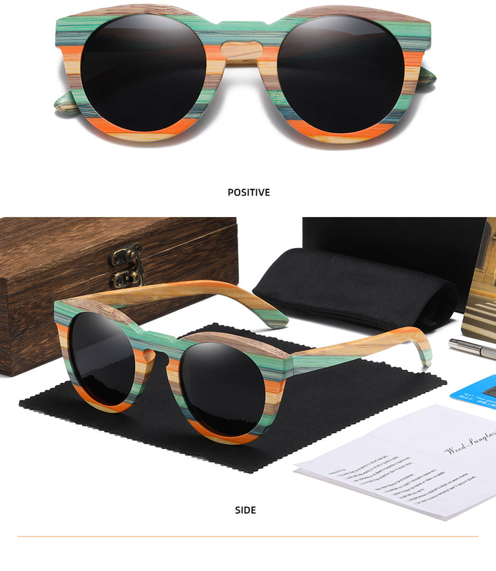 LADY PANDA – Schwimmende Bambus Sonnenbrille für Frauen und Personen mit schmalen Gesichtern